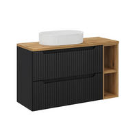 WASCHTISCH 100.4cm Riva Schwarz und Holz - Schwarz, Holzwerkstoff (100.4/59/40cm) - Petits-meubles
