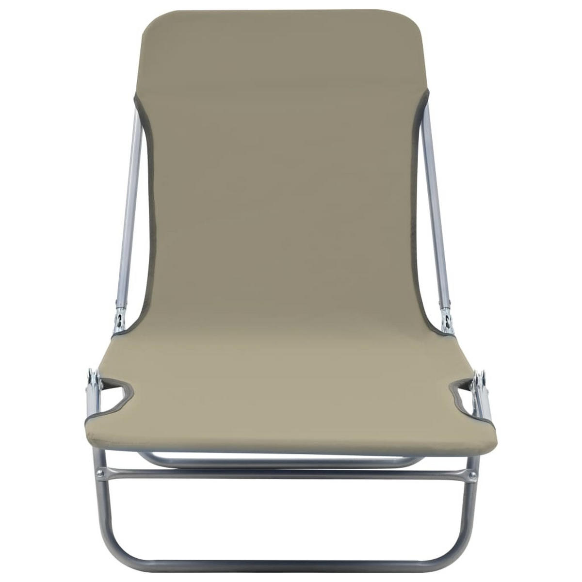 KLAPPLIEGEN 2 Stk. Stahl und Stoff Taupe - Taupe, Textil (56/24.5/182cm) - furnicato