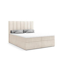 BOXSPRINGBETT HUGO, 160 x 200 cm, Bettkasten, H4, ecru - Ecru, Textil (160/200cm) - Labett