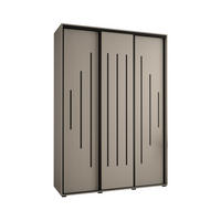 SCHWEBETÜRENSCHRANK 235,2/170/60 3-türig - Kaschmir/Schwarz, Holz/Metall (170/235.2/60cm) - MÖBEL KRYSPOL