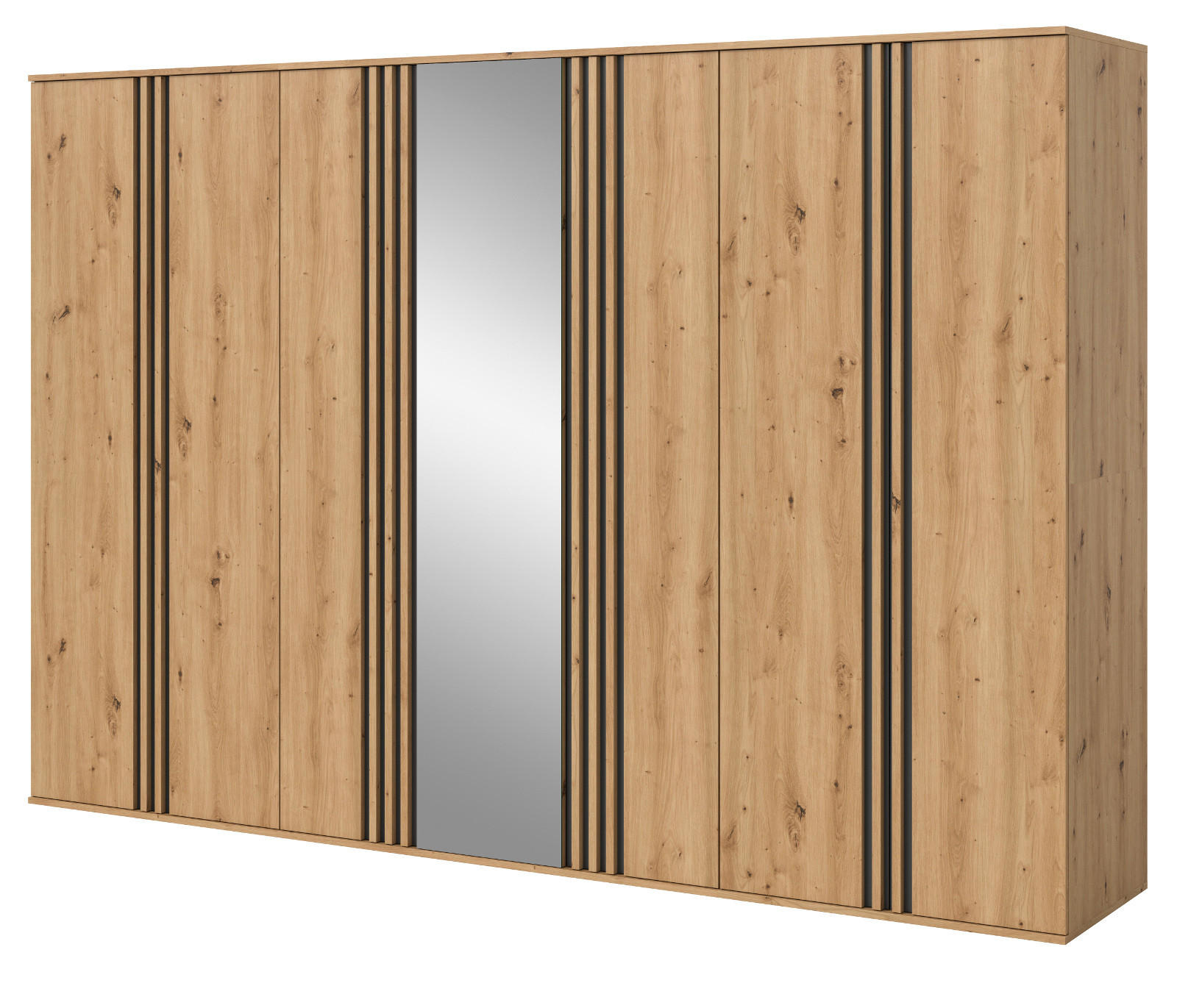 Inn.Furn Kleiderschrank Eiche Artisan, Anthrazit 280x192x56 cm