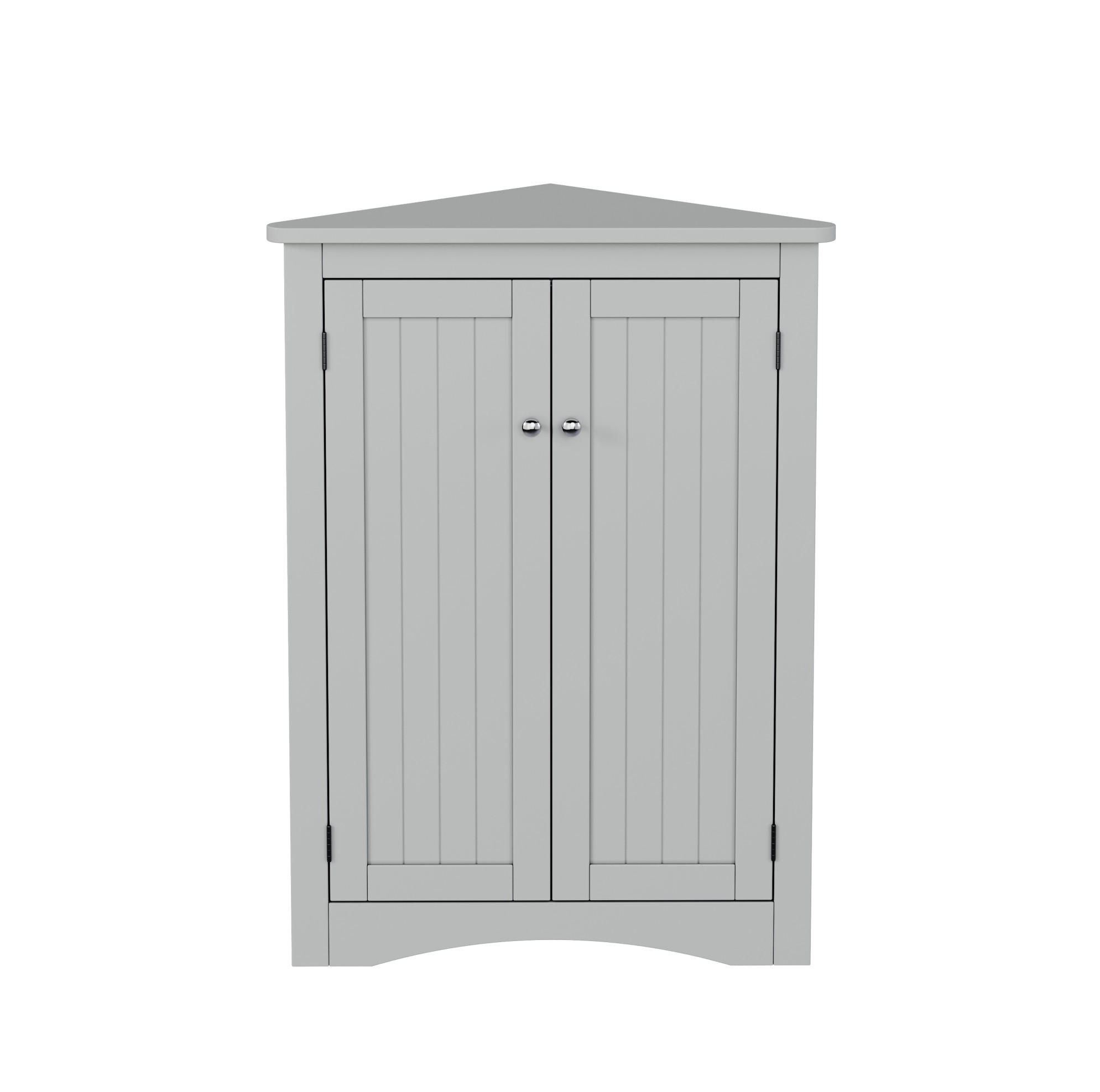 ROHOVÁ skrinka z MDF 61,5x34,5x80 cm sivá s 2 dvierkami a 3 úložnými priehradkami - sivá, kompozitné drevo (34.5/90/61.5cm) - Modfu