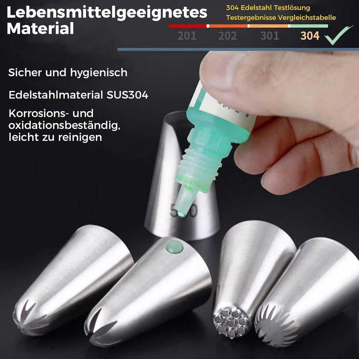 SPRITZBEUTEL Set 100 Stück mit 6 Spritztüllen - Multicolor, Kunststoff (30/30/30cm)