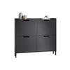 SCHUHSCHRANK Schwarz - Schwarz, Holzwerkstoff/Metall (100/91/19cm) - SoBuy