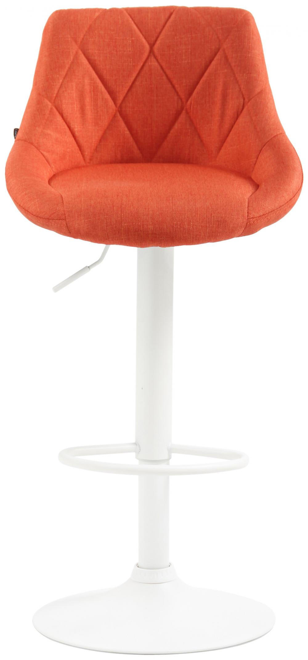 BARHOCKER Stoff orange - Weiß/Orange, Textil/Metall (46/83/49cm) - CLP