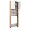 TOILETTENSCHRANK Sonoma/Weiß 64 x 190 cm mit 2 Türen - Weiß/Sonoma Eiche, Holzwerkstoff (64/190/26cm) - Vicco
