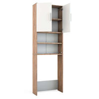 TOILETTENSCHRANK Sonoma/Weiß 64 x 190 cm mit 2 Türen - Weiß/Sonoma Eiche, Holzwerkstoff (64/190/26cm) - Vicco