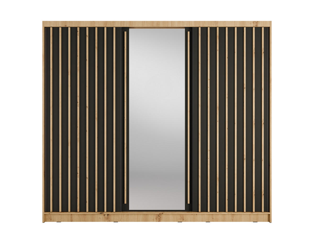 SCHIEBETÜRENSCHRANK ALUNA 13 - 248/215/62 cm 2-Türig Artsian Oak/Grau Graphite - Eiche Artisan/Grau, Holz/Holzwerkstoff (248/215/62cm)