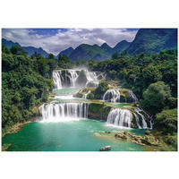 FOTOTAPETE 3D Effekt Wasserfall Natur Wald Wohnzimmer 250x175 - Multicolor, Papier (250/175cm) - Wallarena