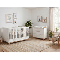 BABYZIMMER SET Lina 2-tlg. Soft-Close - Walnussfarben/Weiß, Holz/Holzwerkstoff (1/1/1cm) - arthur berndt