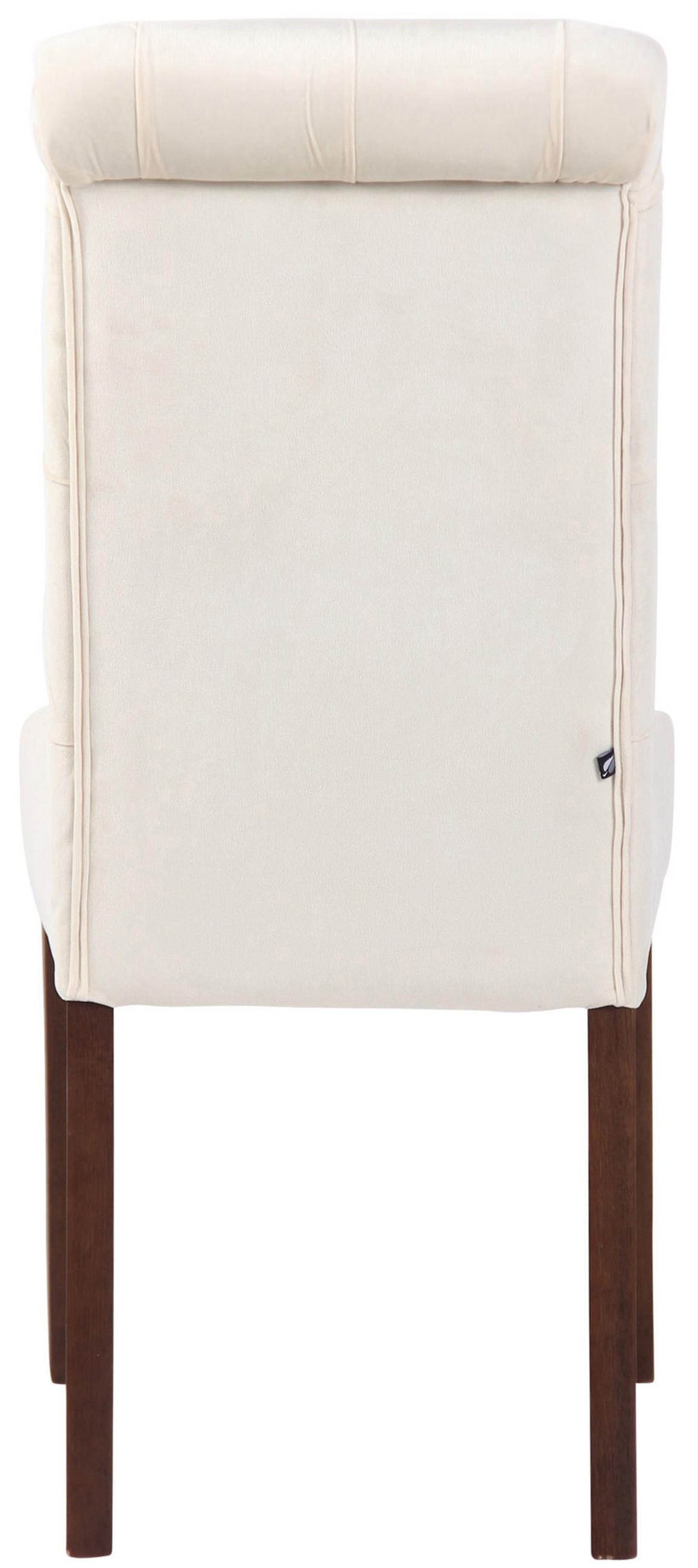 ESSZIMMERSTUHL Lisbon Samt, Gestell Kautschukholz Braun Creme - Naturfarben/Braun, Holz/Textil (45/98/63cm) - TPFLiving