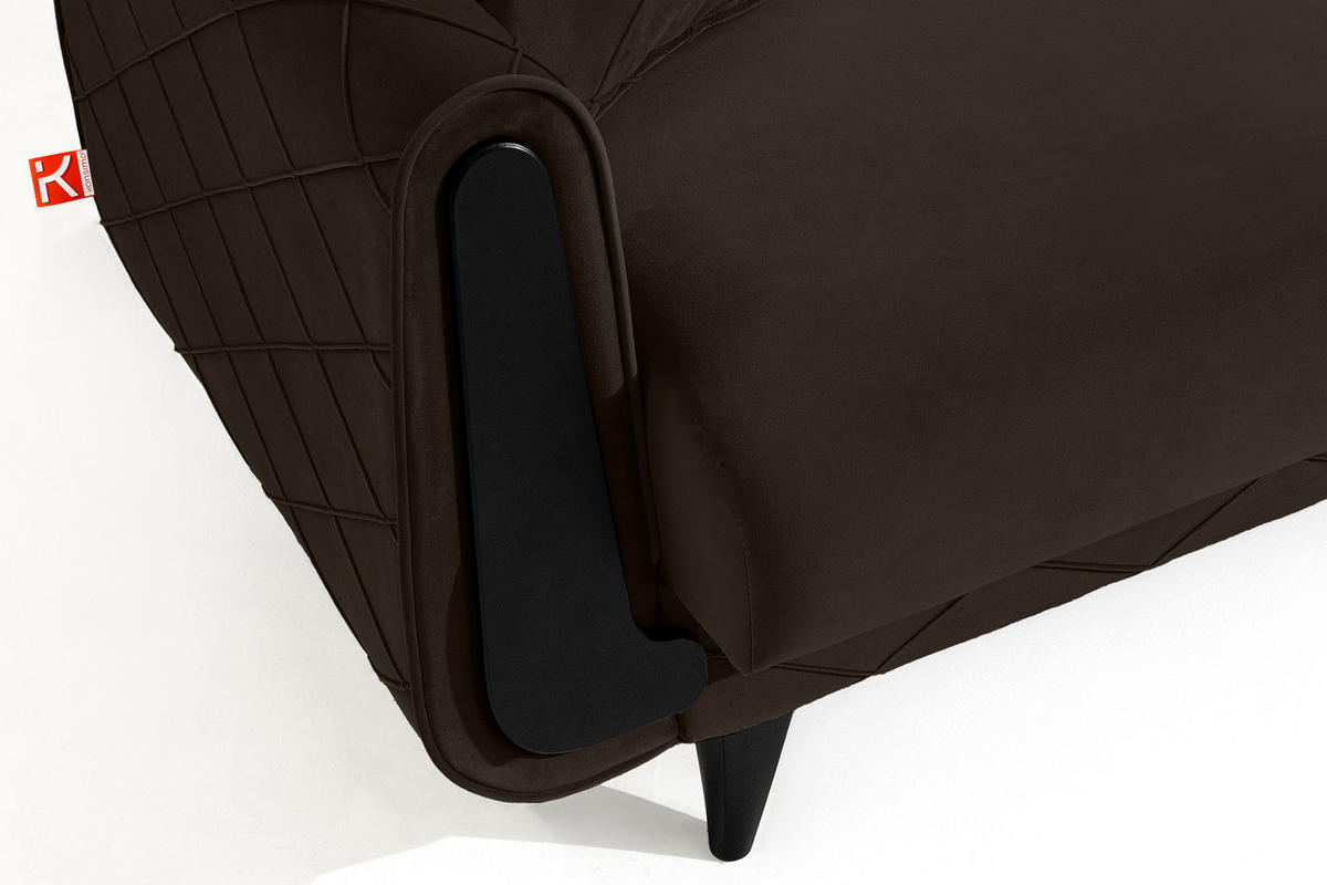 3-SITZER-SOFA GUSTAVO III Sofa 3 Velours, Braun - Braun, Holz/Holzwerkstoff (230/98/98cm) - KONSIMO®