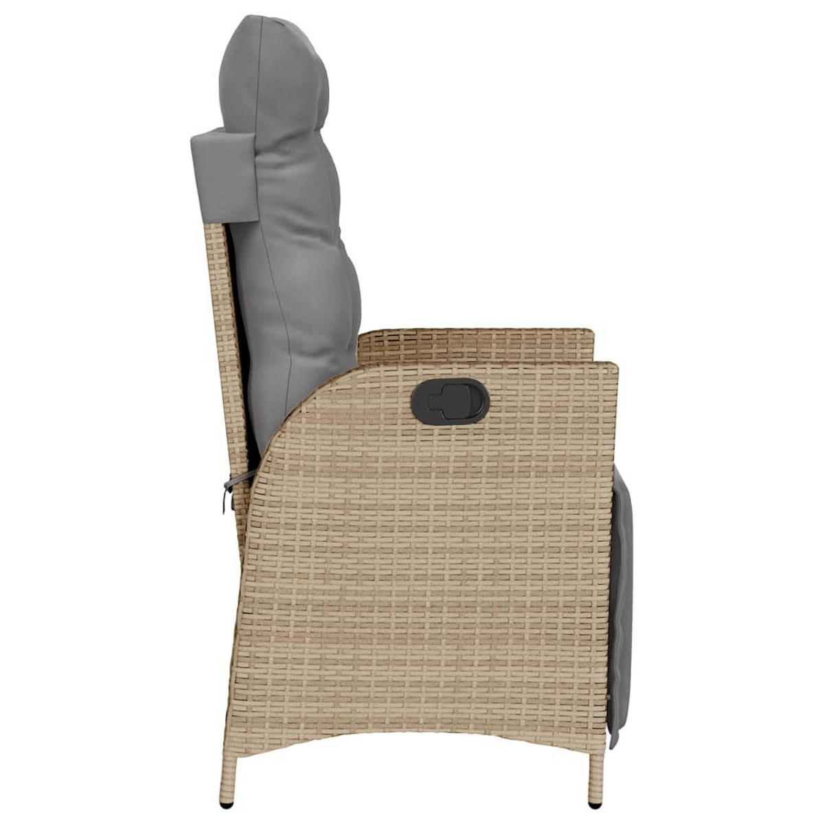 GARTENSESSEL Mit Fussteil 2 Stk. Verstellbar Poly Rattan - Beige, Kunststoff (61/93/57cm) - vidaXL