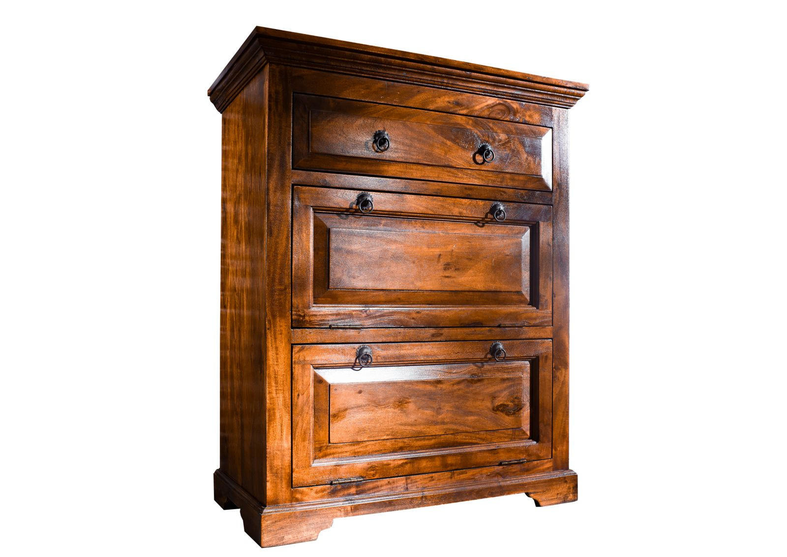 KOMMODE Akazie 80x45x100 honig lackiert OXFORD #0904 - Braun, Holz (80/100/45cm) - Massivmoebel24
