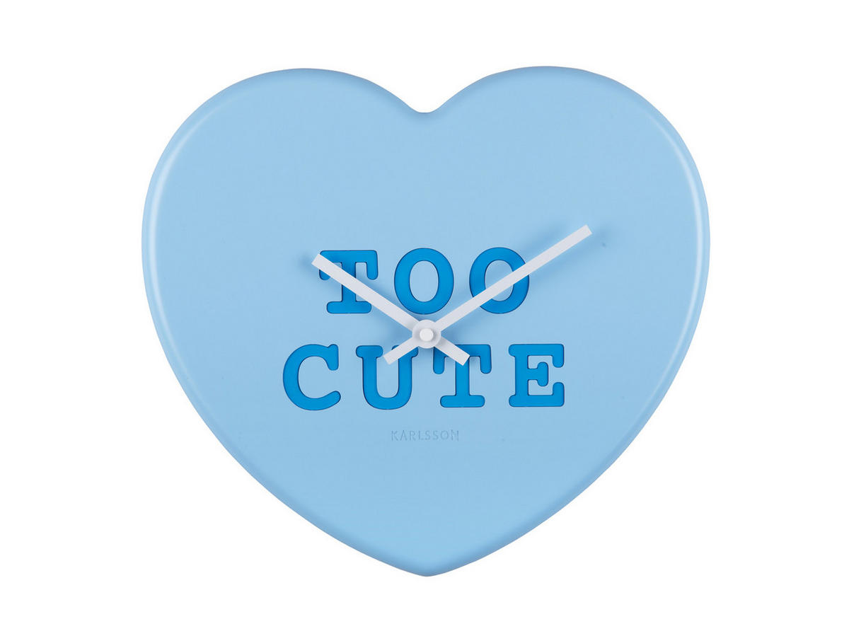 WANDUHR Heart Candy 27/30/27 cm - Blau, Kunststoff (30/27/27cm) - Karlsson
