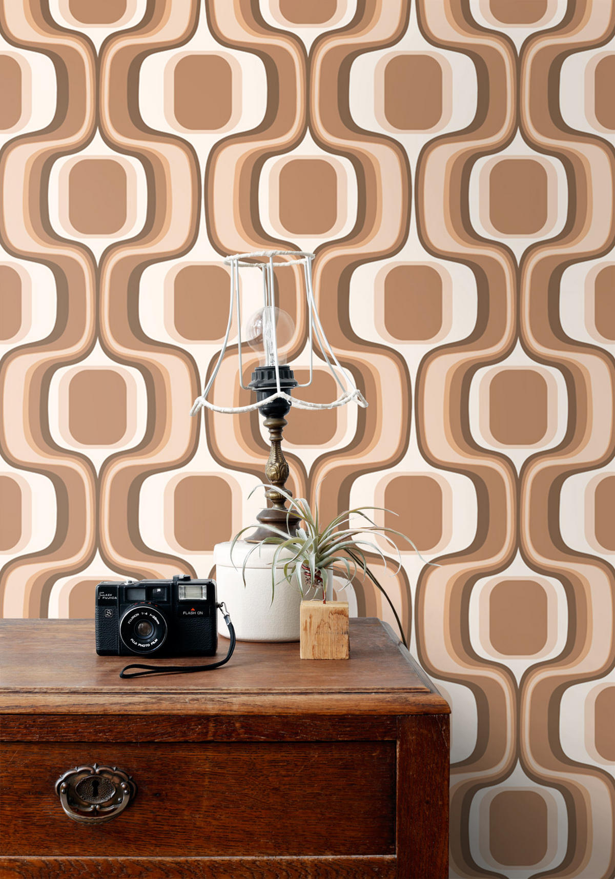 TAPETE Retro-Ornamente 50 x 900 cm - Braun, Papier (50/900cm) - ESTAhome