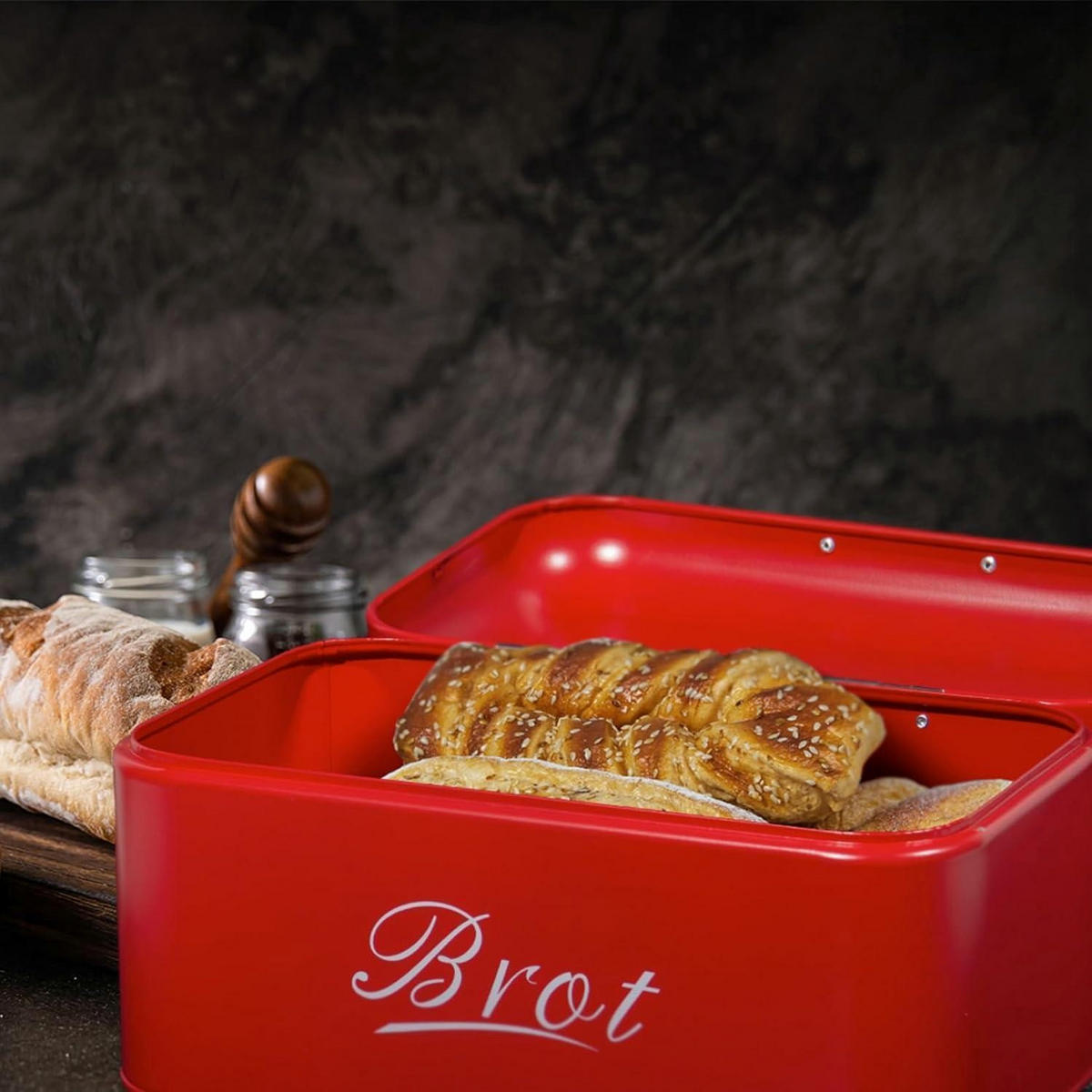 BROTKASTEN Rot 31cm - Rot, Metall (19/16/31cm)