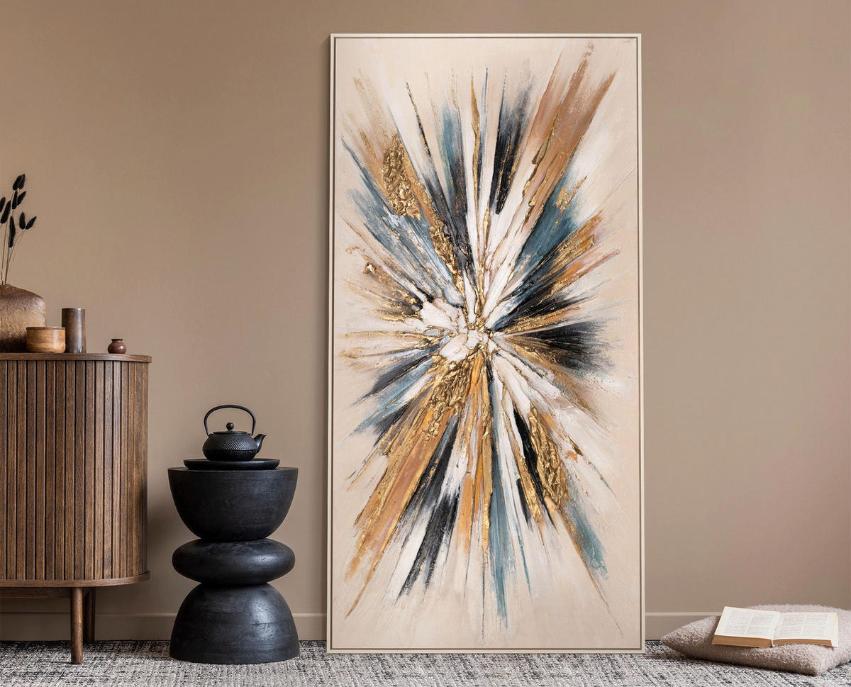 GEMÄLDE Impuls II Schattenfugenrahmen Beige 160x80 cm - Beige, Holz (160/80cm) - YS-art gallery