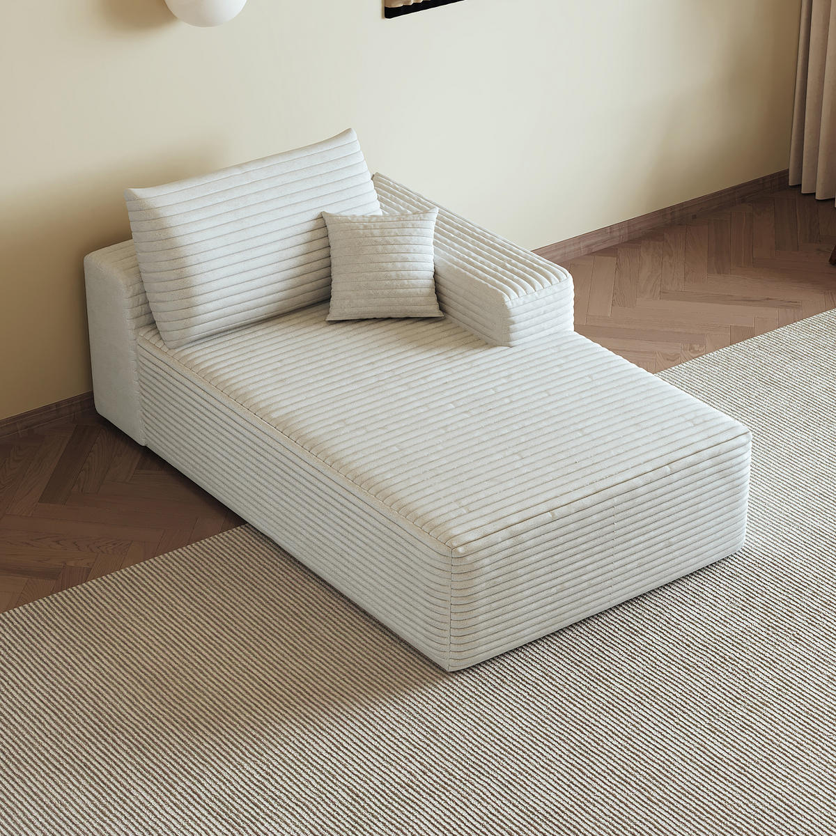 RÉCAMIERE DE-34752 rechte Chaiselongue Weiß - Weiß, Textil (95/83/175cm) - ComfortXL
