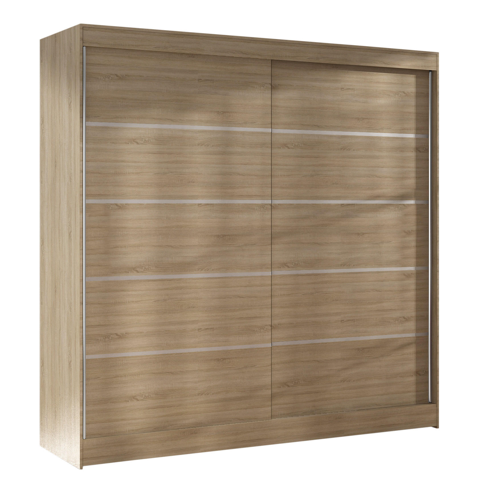 SCHWEBETÜRENSCHRANK Basti IV - 200 cm - Beige, Holzwerkstoff/Metall (200/215/58cm) - Sofnet