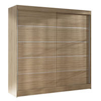 SCHWEBETÜRENSCHRANK Basti IV - 200 cm - Beige, Holzwerkstoff/Metall (200/215/58cm) - Sofnet