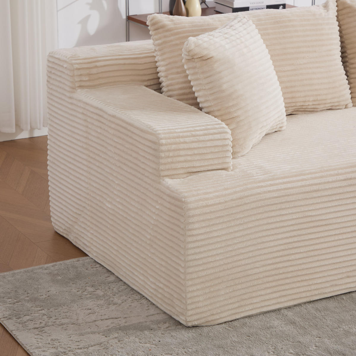 ECKSOFA 272/174/74.5 cm Beige mit rutschfestem Boden - Beige, Textil (174/74.5/272cm) - Oxeza