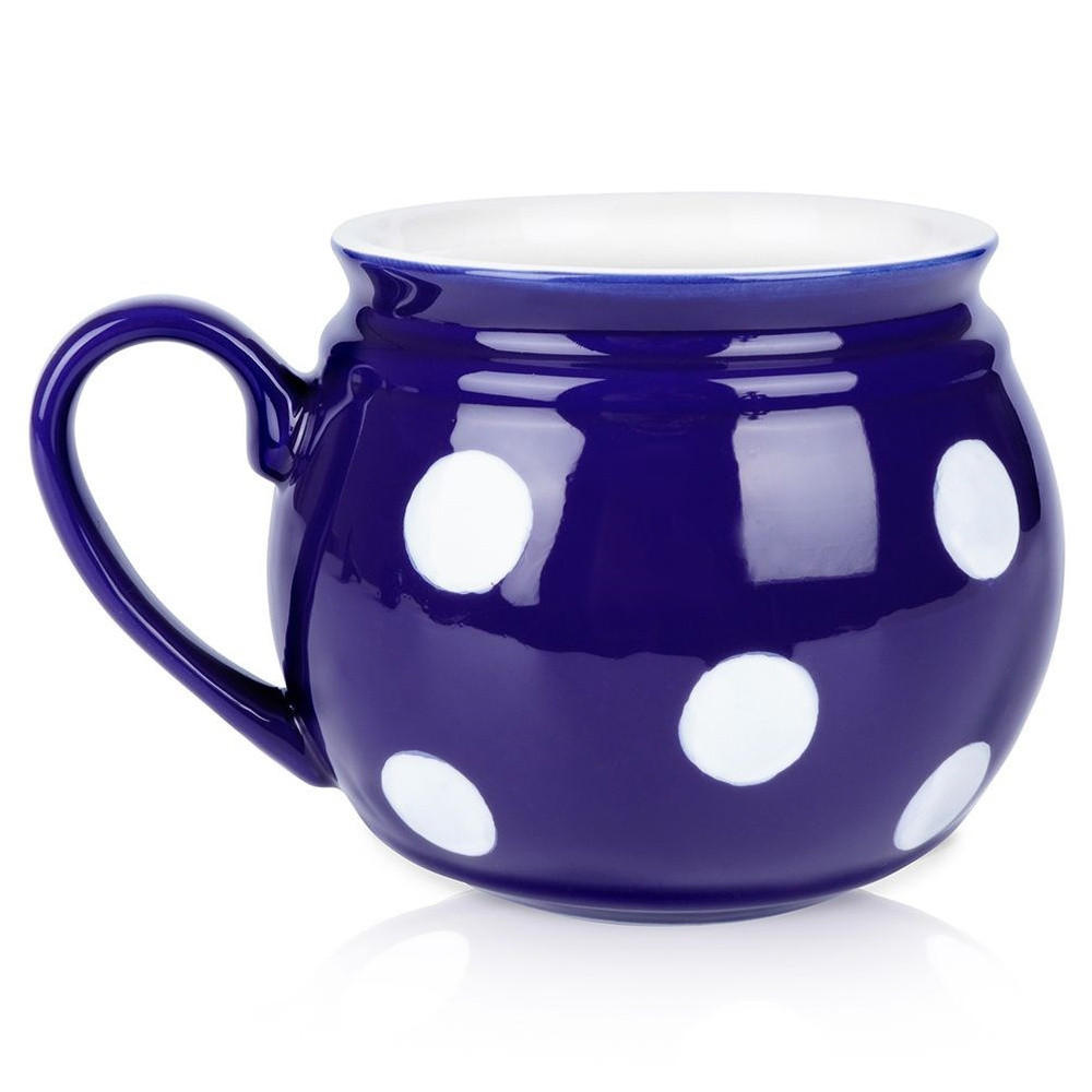 KERAMIKBECHER PUNKTE, Keramik, blau, 850 ml - Rot, Keramik (0.85L) - Orion 