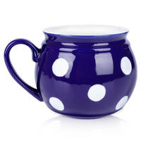 KERAMIKBECHER PUNKTE, Keramik, blau, 850 ml - Rot, Keramik (0.85L) - Orion 