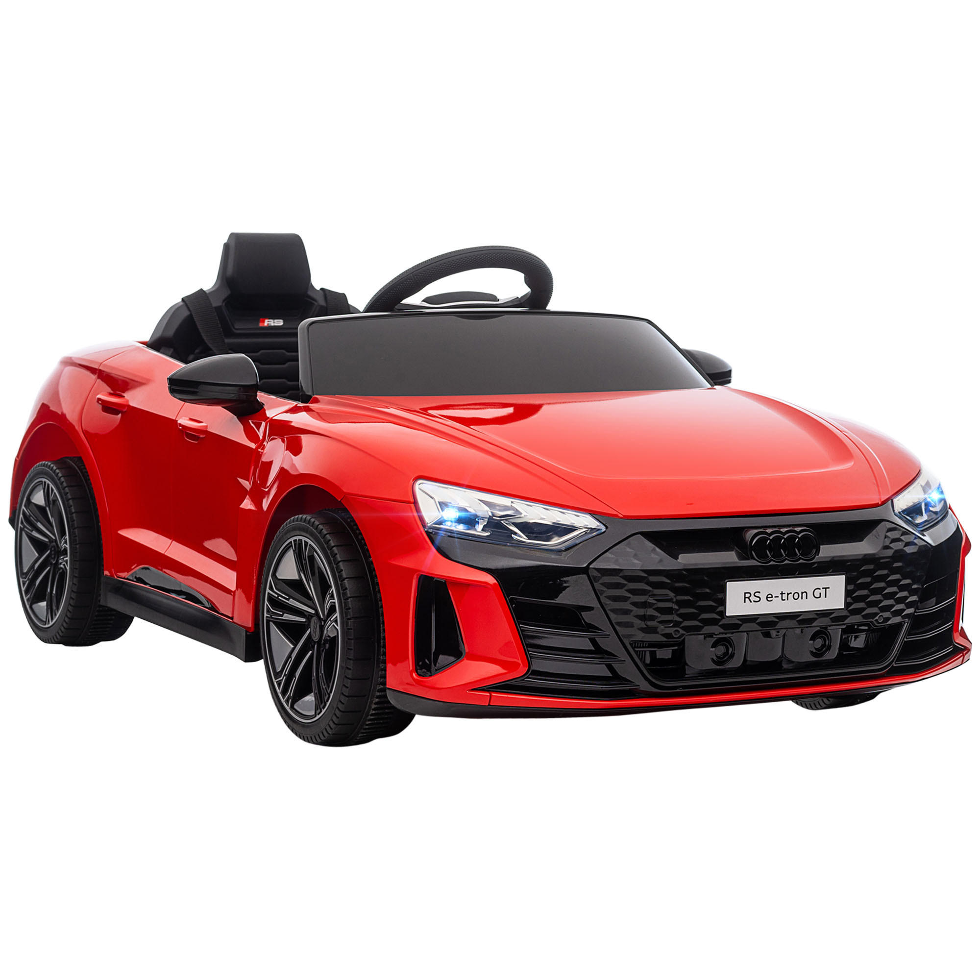 KINDER ELEKTROAUTO, Schwarz/Rot/Weiß, Kunststoff+ Eisen - Rot, Metall (103/58/41cm) - HOMCOM