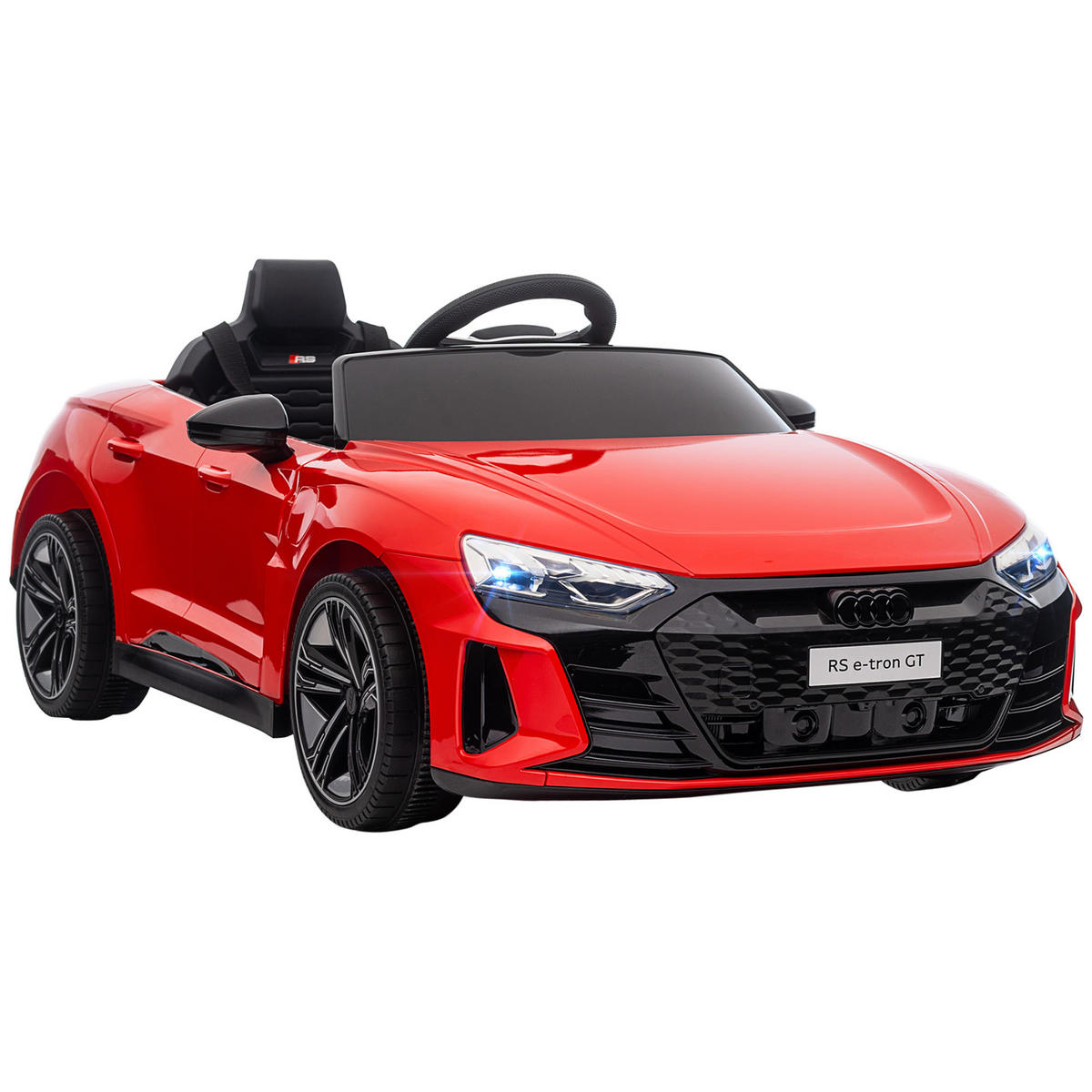 KINDER ELEKTROAUTO, Schwarz/Rot/Weiß, Kunststoff+ Eisen - Rot, Metall (103/58/41cm) - HOMCOM