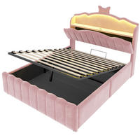 KINDERBETT 140/200 cm DE-32687 mit Hydraulik und LED Rosa - Pink, Metall (140/200cm) - ComfortXL