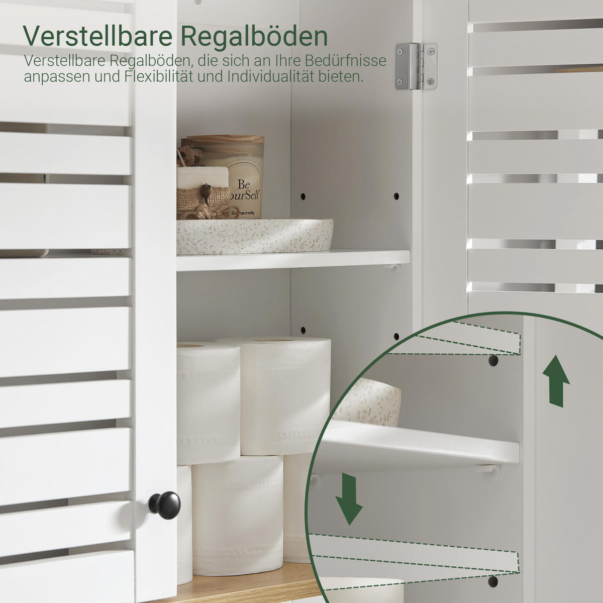 HÄNGESCHRANK Weiß - Weiß, Holzwerkstoff (60/56/19cm) - SoBuy