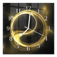WANDUHR 30x30 cm - Abstraktionskreis - Gelb, Glas (30/30/0.4cm) - TULUP