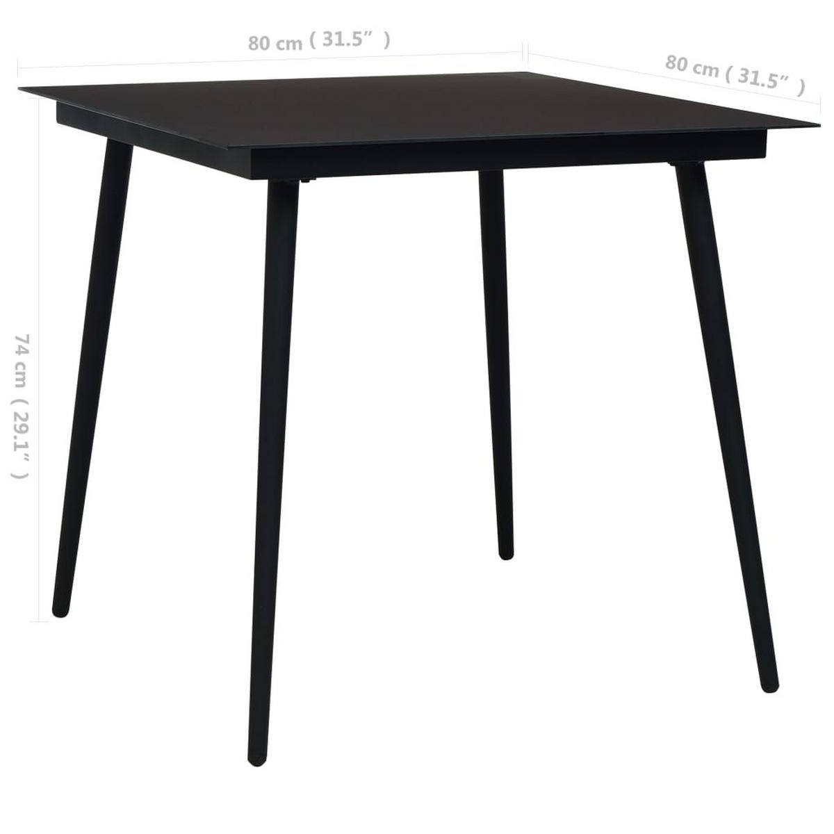 GARTEN-ESSGRUPPE 5-teilig Pvc Rattan Schwarz - Schwarz, Kunststoff - vidaXL