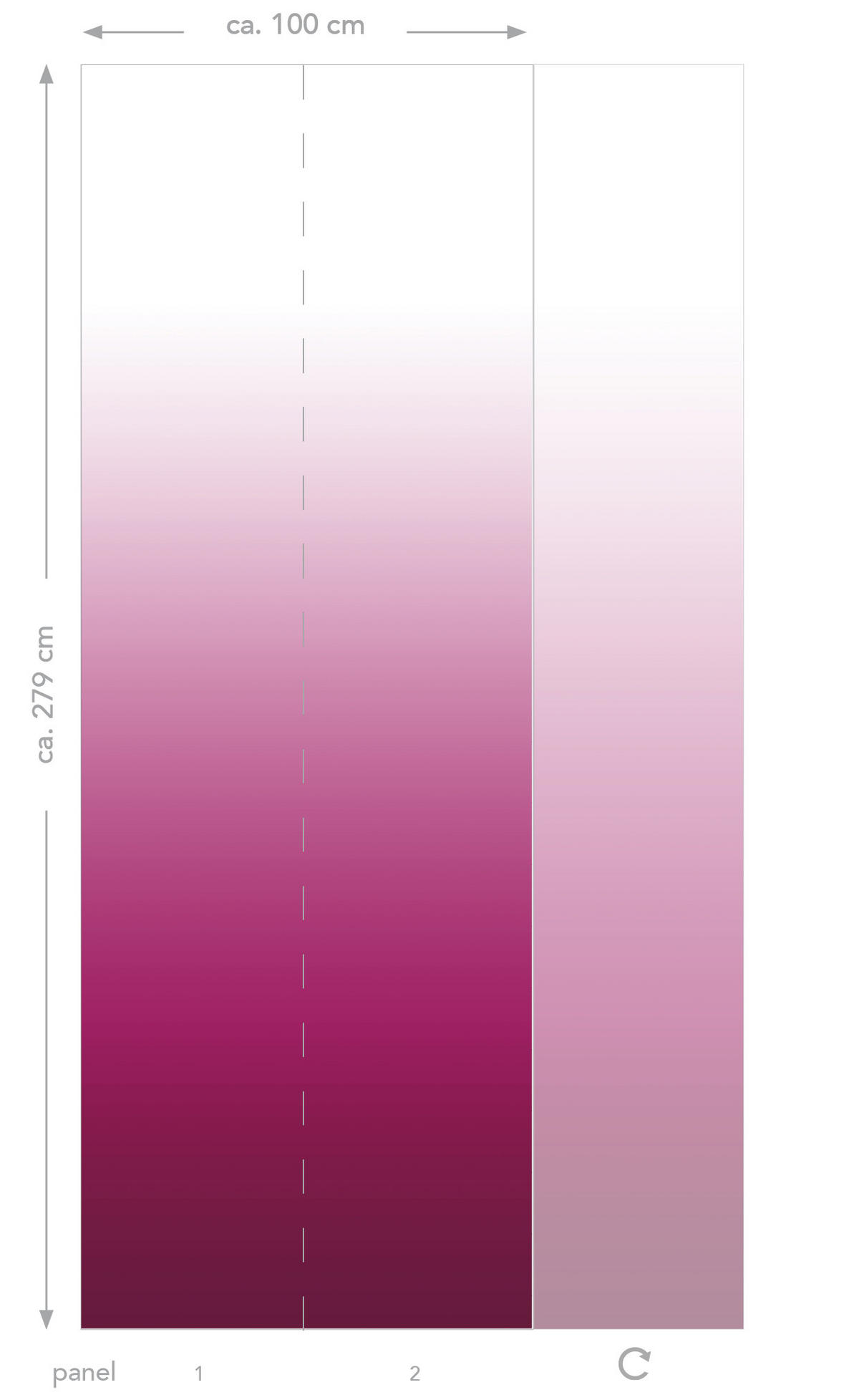 FOTOTAPETE Dip-Dye Muster 100 x 279 cm - Pink, Papier (100/279cm) - ESTAhome