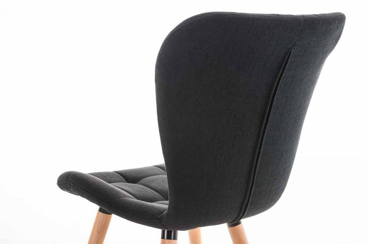 STUHL Stoff schwarz - Eukalyptusholzfarben/Schwarz, Holz/Textil (50/88/63cm) - CLP