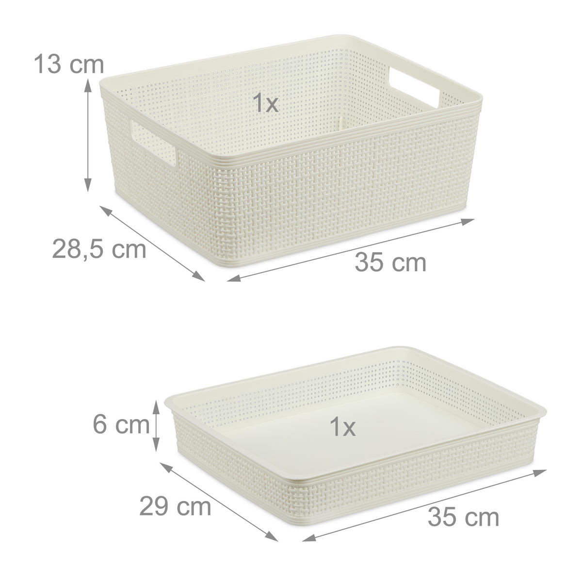 10-DIELNY zásuvkový organizér - biela, plast (35/13/28.5cm) - Relaxdays