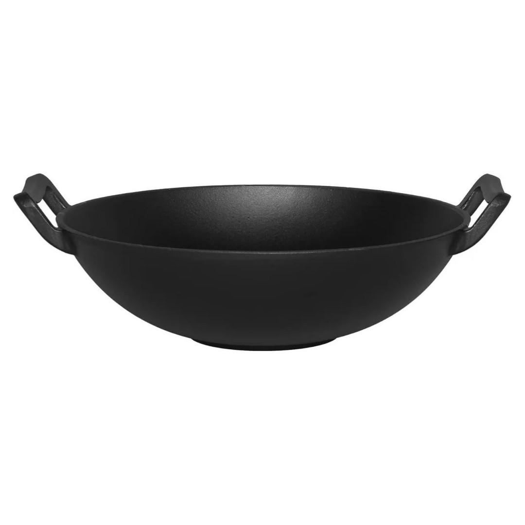 GUSSEISENWOK Maku 30 cm 3,5L Induktion schwarz - Schwarz, Metall (30cm) - JUNG