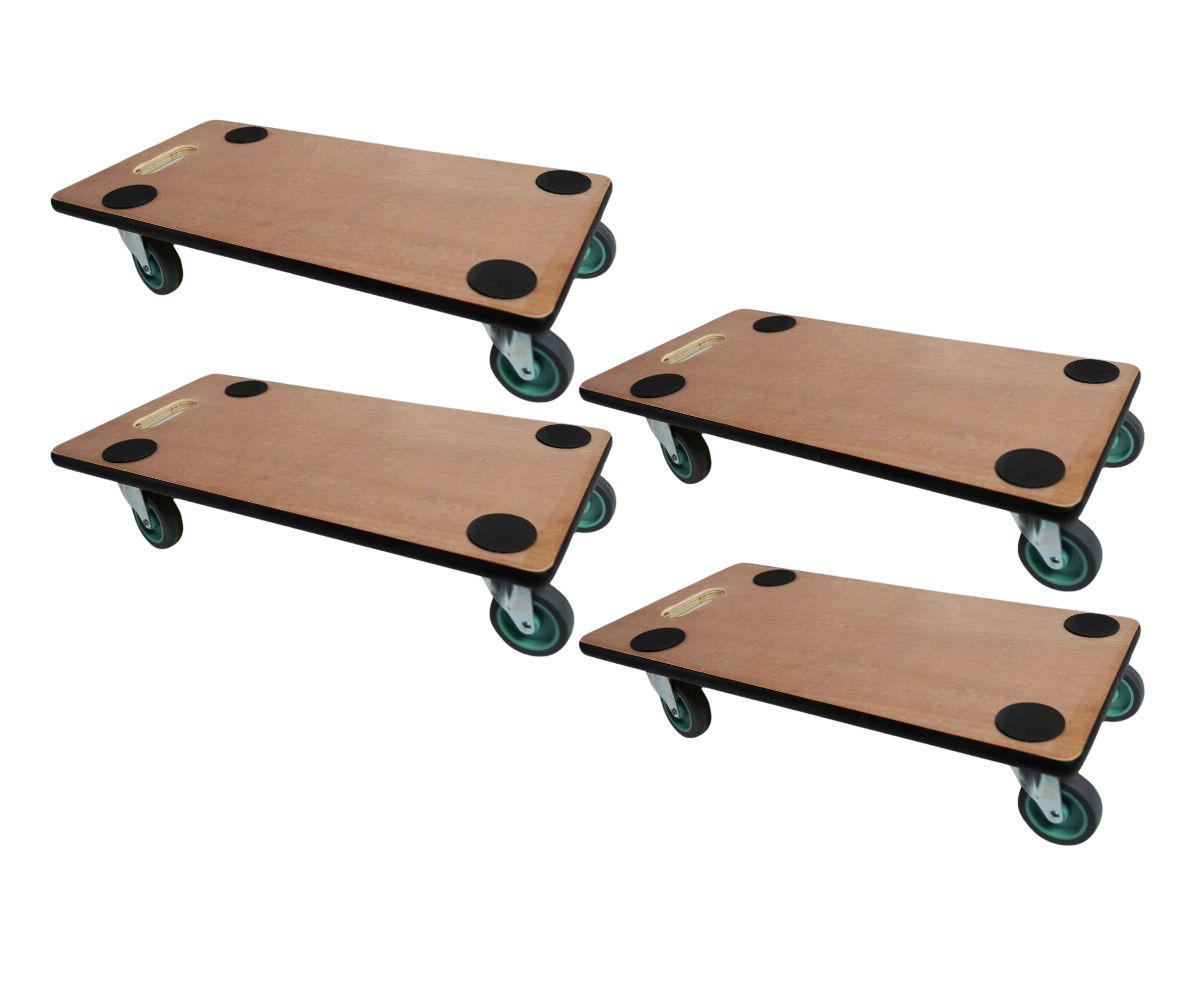 TRANSPORTROLLER 4er-Set Hercules mit 4 Rollen 11,5x30x60 cm Traglast 200kg Sperrholzplatte Braun - Braun, Holzwerkstoff (60/30/11.5cm) - PROREGAL