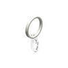 FLACHRINGE MIT FALTENHAKEN FÜR GARDINENSTANGEN 20 mm Ø, Weiß, Packung 10 Stück - Weiß, Metall (20cm) - INTERDECO