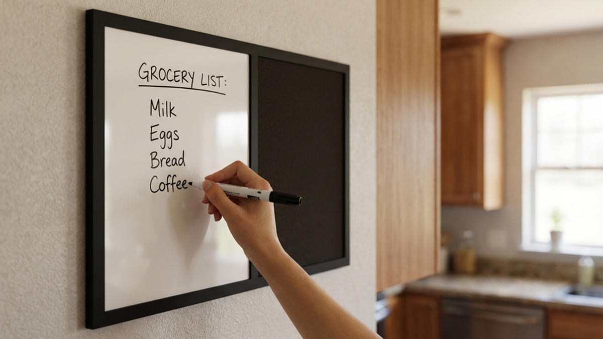 KOMBITAFEL 2 in 1 Whiteboard und Kork 60x40 mit schwarz lackietem Holzrahmen - Schwarz/Weiß, Holz (60/40/0.7cm) - ALLboards