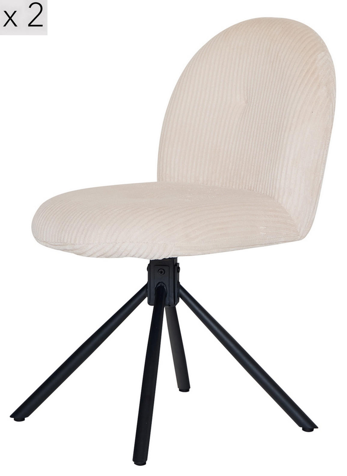 STUHL 2er-Set Kord Beige - Beige, Holz (59.5/81.5/46cm) - Nordlys