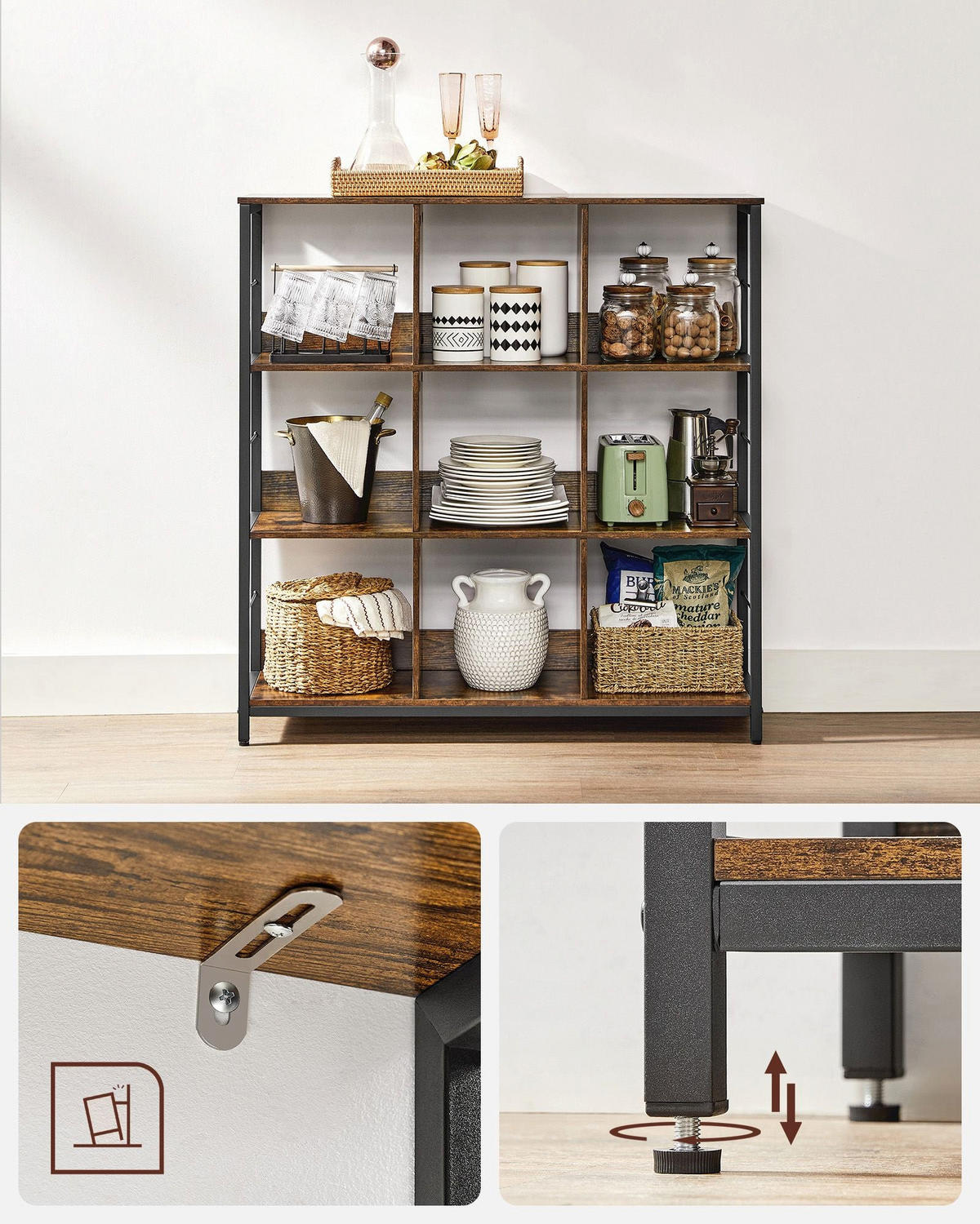 BÜCHERREGAL BASSETERRE - Braun, Holzwerkstoff (100/103.1/30cm) - Hansiro