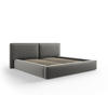 BETT mit Bettkasten und Kopfteil Jodie aus Samt hellgrau 200x200cm - Hellgrau, Textil (200/200cm) - Micadoni