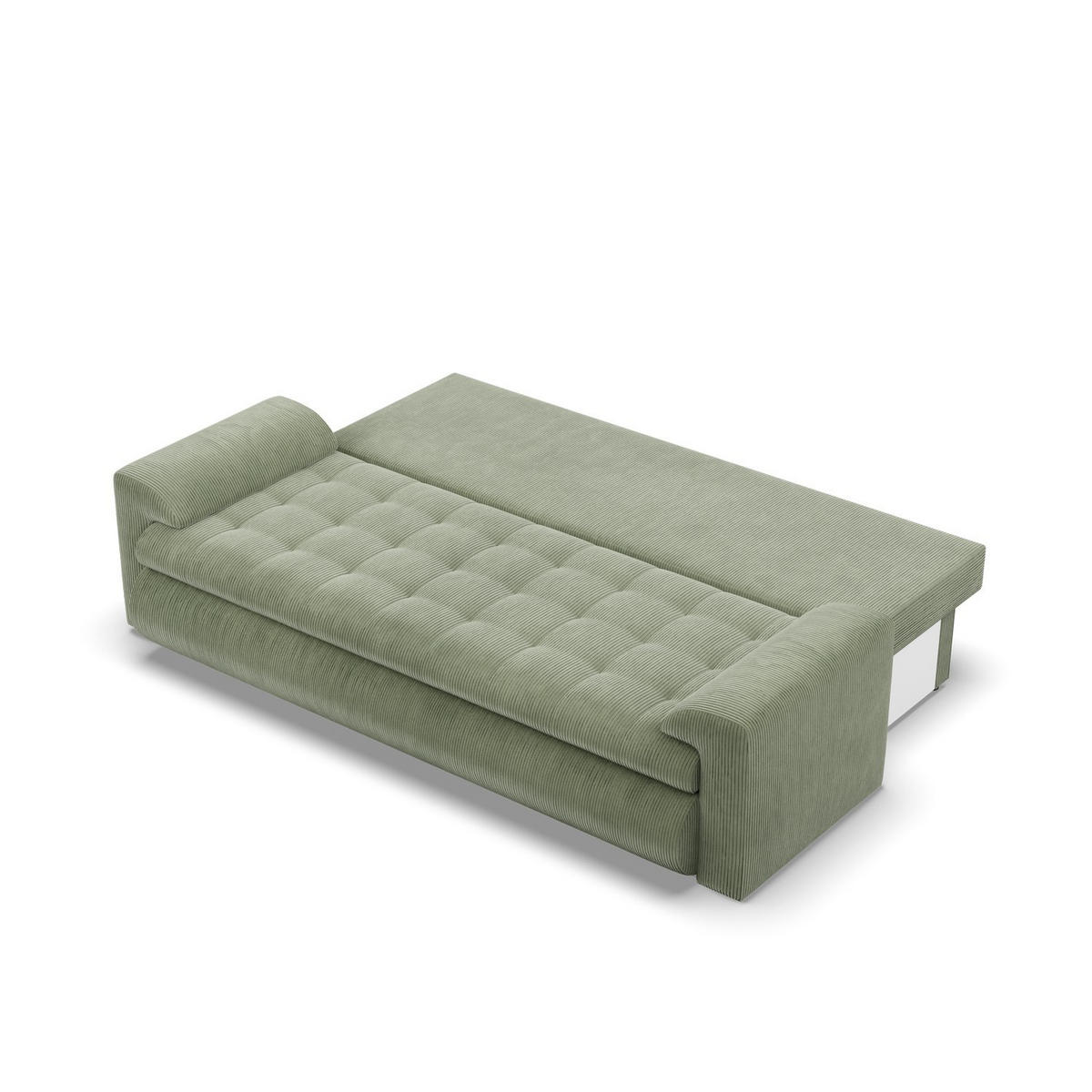 SOFA 3-SITZER MIT SCHLAFFUNKTION FORESTA, Cord - Grün - Grün, Textil (222/92/96cm)