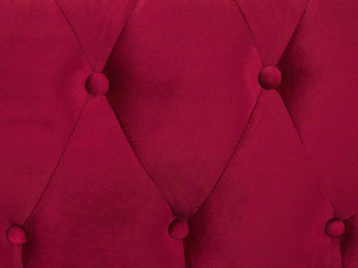 SESSEL Samtstoff dunkelrot Rautenmuster Chesterfield - Rot, Textil (110/70/75cm) - Beliani