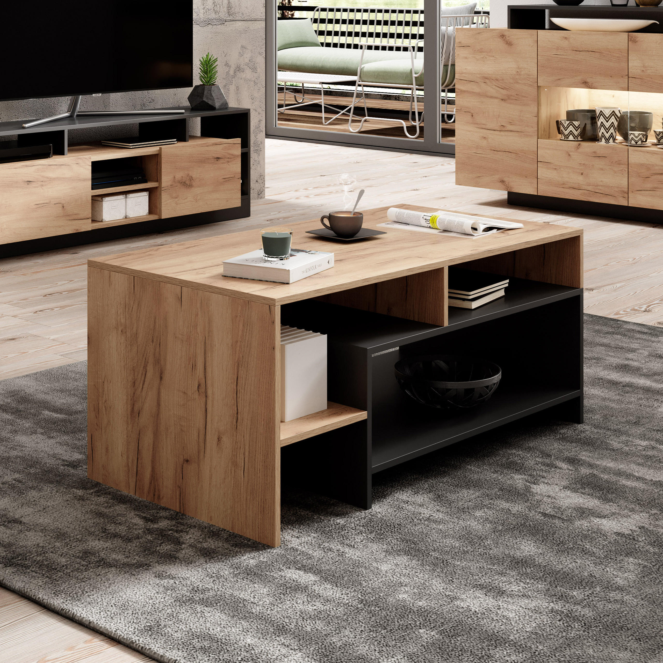 COUCHTISCH ALBINA 120/53/60 cm Orange - Orange, Holzwerkstoff (60/120/53cm) - MASSENO