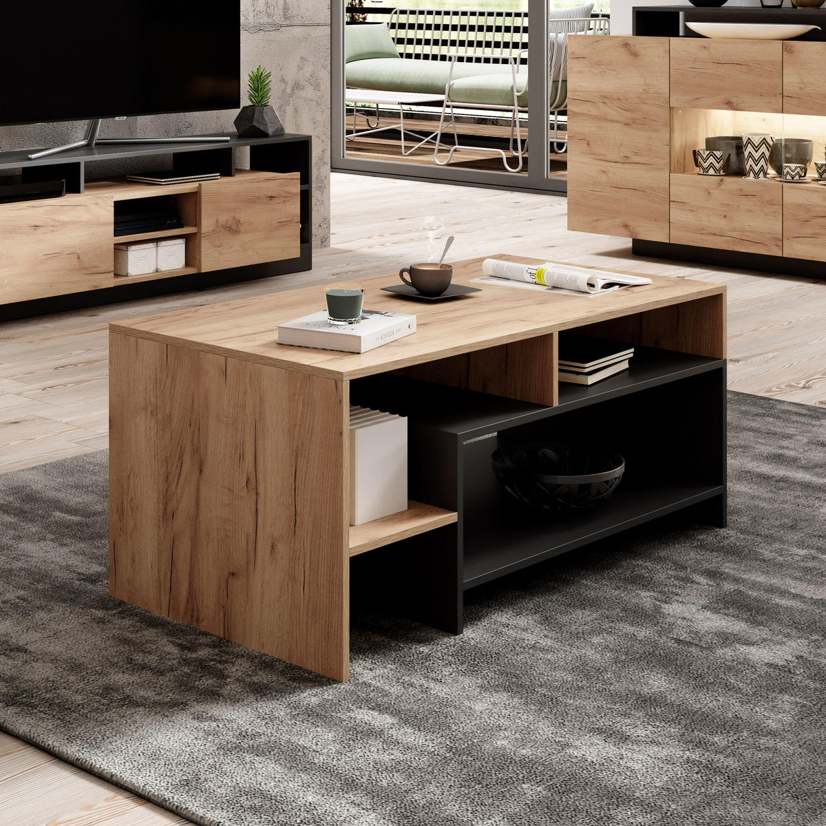 COUCHTISCH ALBINA 120/53/60 cm Orange - Orange, Holzwerkstoff (60/120/53cm) - MASSENO