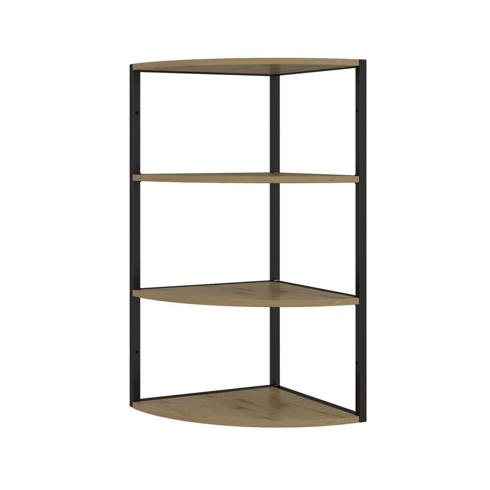 WANDREGAL Fyrk Eiche 30 x 60 cm 3 Ebenen - Eichefarben/Schwarz, Holzwerkstoff (30/60/30cm) - Vicco