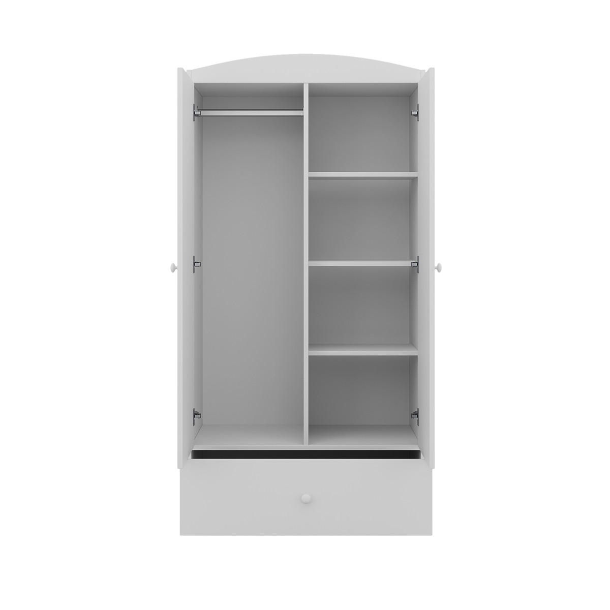 ORMAR 2 vrata Bijeli - svijetlo ružičasta/bijela, drvni materijal (90/187/57cm) - Petits-meubles